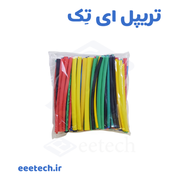 پک وارنیش حرارتی مشکی ۱۰۰ تکه – سایز ۱ تا ۱۳ میلی‌متر، طول ۱۰۰ میلی‌متر، نسبت ۲:۱ – پلی‌اولفین ضد شعله، تک رنگ مشکی